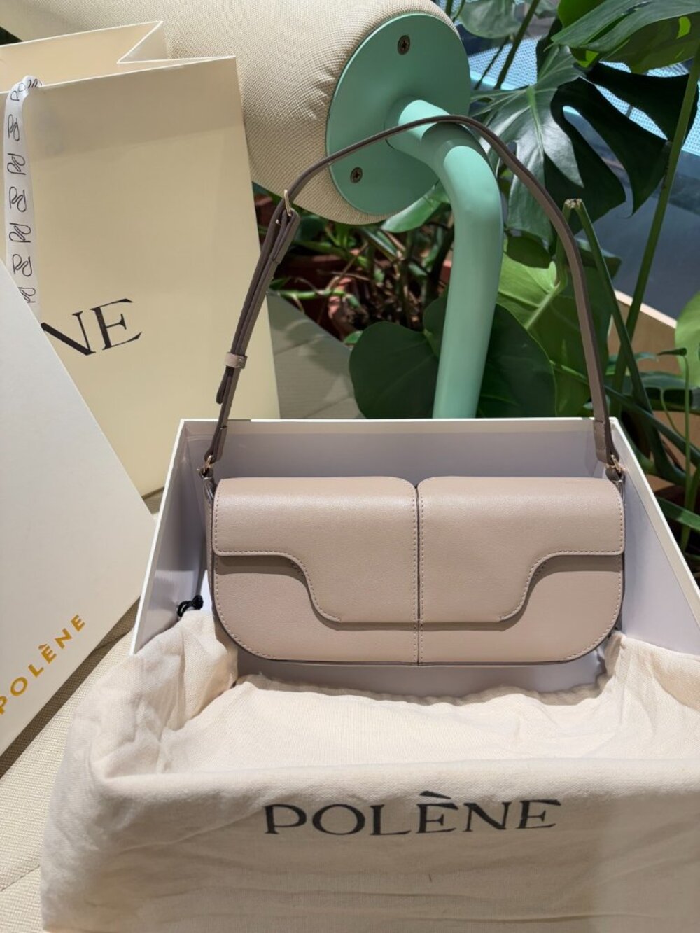 Polène Numero Sept Smooth Leather Shoulder Bag